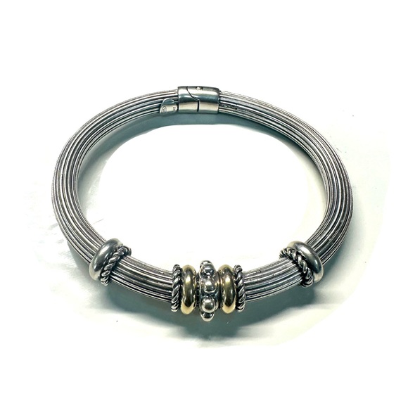 Sterling Silver and 14k Yellow Gold Bracelet - Picture 3 of 4